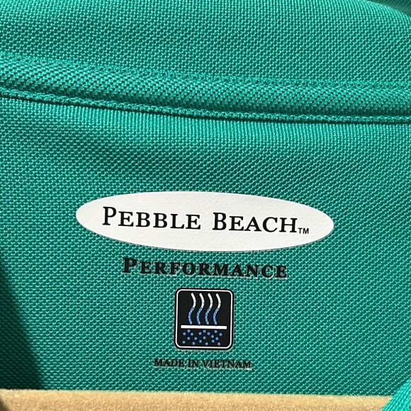 Pebble Beach Green Zip Polo Shirt Rare Sample Color SZ XXL NWOT unisex - Picture 2 of 6